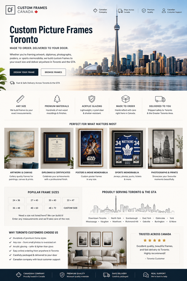 Custom Picture Frames Toronto | Made-to-Order Frames Delivered Across the GTA